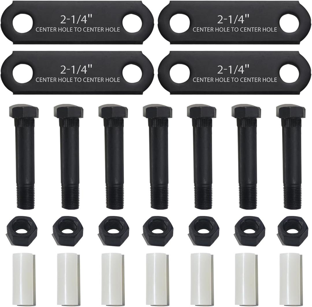 1 Sets Trailer Shackle Kit 2-1/4" Straps,Tandem Axle Trailer Shackles Kit 7 Bushings & 7 Bolts Nuts for Double Eye Leaf Spring 3500 lbs-5200 lbs Axles