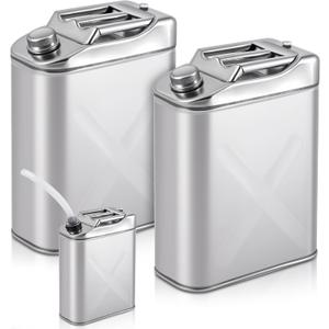 Blulu 2 Pack 5 Gallon Water Jug, 304 Stainless Steel Water Container Storage Can 20 L Portable Leak Proof Drinking Jug with Scientific Spout for Camping Outdoor Emergency Storage, 13.4 x 6.7 x 18.1 In