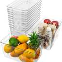 Attelite Clear Plastic Storage Bins,Large 12 Pack Pantry Organizer with Handle,BPA Free Plastic Storage Containers for Fridge,Closet,Bathroom,Under Sink and Kitchen Organization