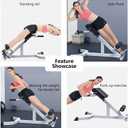 Adjustable Roman Chair, Hyperextension Bench for Back Exercise, White, Steel Frame, Multi-Position Core Training Equipment, Home Men Women Full Body U-Shaped Base