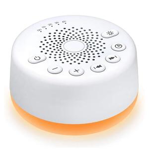 Sound Machine Easysleep White Noise Machine with 25 Soothing Sounds and Night Lights with Memory Function 32 Levels of Volume and 5 Sleep Timer Powered by AC or USB for Sleeping Relaxation (White)