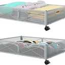 PHINOX Under Bed Storage, Under the Bed Storage Containers with Wheels, Under Bed Shoe Storage Organizer Drawer for Bedroom Clothes Shoes Blankets -2Pack
