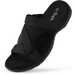 Women's Orthopedic Arch Support Sandals, Soft Comfortable Lightweight Walking Slides, Slip On Adjustable Strap Casual Summer Outdoor Shoes with Non-slip Outsole, Size 8