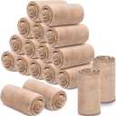 18 Pieces Throw Blankets Bulk for Wedding 50 x 60 Inch Soft Warm Lightweight Flannel Fleece Blankets Bulk Spring Wedding Favors for Guests Homeless Gift Couch Sofa Bed(Camel)