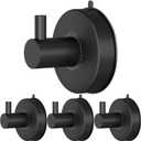 DGYB Black Suction Cup Hooks for Shower Set of 4 Bathroom Towel Hooks for Wall SUS 304 Stainless Steel Vacuum Hooks for Loofah 15 LB Glass Shower Door Hook