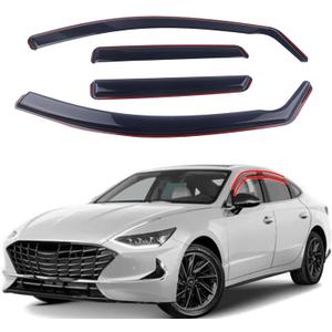in-Channel Rain Guards 4-Piece Compatible with 2020-2025 Hyundai Sonata Window Visors Side Window Deflectors Vent Visor Shield Shade (Black Smoke)