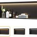Matte Black LED Shower Niche, 36"X12" Recessed Bathroom Wall Niche Cabinet,3-Temperature LED Strip Light Waterproof No Tile Needed Stainless Steel Storage Organizer in wall, 36X12In