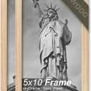 Natural Solid Wood 5x10 Picture Frame, Display 5 x 10 Inch Picture Poster Photo, Vertical & Horizontal Wall Hanging - 2 Pack/Natural/5"x10"
