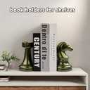 jinhuoba Decorative Bookends Chess Bookends, Aeneous Heavy Book Ends Stopper, Modern Book Ends for Shelves Office Home Desk Bookrack, 7"(L) x4(W) x7(H), 1Pair/2Piece