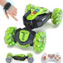 Gesture Sensing Rc Stunt Car,Remote Control Car 2.4ghz 4wd 360 Degree Rotating Transform with Lights Music,Kids Toys for Boys 4-7,3-6 Year Old Boy Birthday Gift & 3-12 Best Gift for Kids (Green)