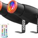 18W Pinspot Light, RGBW Mirror Disco Ball Spotlight with Remote Control, Manual Focus 4 in 1 LED 16 Light Colors, Super Bright Stage Lighting for Party Club Bar Wedding, Modern Orange, 2 Pack