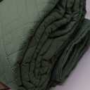 EXQ Home Quilt Set Full Quilts Queen Size Olive Green 3 Piece,Lightweight Soft Coverlet Modern Style Squares Pattern Bedspread Set(1 Quilt,2 Pillow Shams)