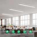 Plug in Light 4FT 2PCS, Linkable LED Daylight Shop Light, No-Flicker, 4FT/2PCS-White