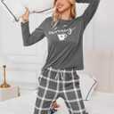 difficort Womens Pajama Sets Long Sleeve Sleepwear Soft Pjs Nightwear Lounge Sets with Pockets (L)