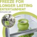 Dog Enrichment Treat Toy, Long-Lasting Wobbly Interactive Freeze Lick Toys for Dogs, Stuffable Puzzle Feeder Toy for Boredom, Silicone Treat Dispensing Chew Toy (Green,M)