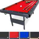 GoSports 6, 7, or 8 ft Billiards Tables - No Assembly, Choose Your Color - Portable Pool Table Includes Full Set of Balls, 2 Cue Sticks, Chalk and Felt Brush
