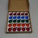 Brightown Multicolor G40 Christmas Replacement Light Bulbs, UL Listed 5 Watt E12 C7 Candelabra Base Glass Bulbs with Colorful Coating, Easily Screw in Strings Spools Strands, 25 Pack