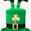 St. Patrick's Day Hat with Elf Legs, leprechaun Hat Velvet Irish Green Shamrock Top Hat Tree Decoration for St Patrick's Day Party Holiday Home, Ideal Gift for Fancy Dress Costume & Party Cosplay