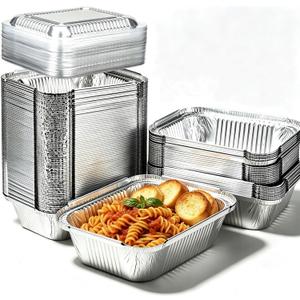 100 Pack Disposable Small Aluminum Pans with Dome Lids,1 Lb Mini Foil Pans | Top Size: 6.5" x 5.2", Tin Foil Takeout Trays Food To Go Containers For Catering, Meal Prep, Baking, Roasting,Freezer Safe