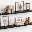 Long Black Floating Shelves for Wall, 48 inch Wall Shelf for Living Room