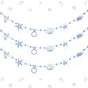 3 Pcs Last Toast On The Coast Felt Balls Garlands, 5 Ft Blue Bachelorette Nautical Pom Pom Balls Decorative Banner Garland, Wall Hanging for Holiday Wedding Nursery Home Birthday Decorations