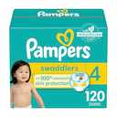 Pampers Baby Diapers - Swaddlers - Size 4, 120 Count, Ultra Absorbent Disposable Infant Diaper