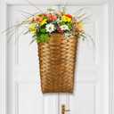 Domensi 15.5 x 10 x 7.5 Inch Front Door Basket Woven Wall Hanging Basket Hanging Storage Decor Farmhouse Decor Crafting DIY for Front Door(15.5 x 10 x 7.5 Inch,Classic Style)