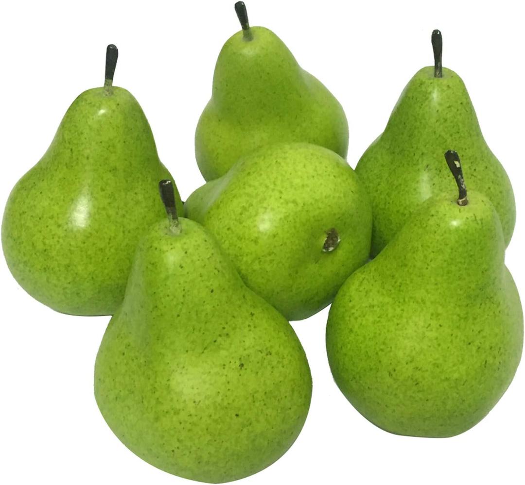 6pcs Fake Pears Artificial Fruits Vivid Green Pear for Home Fruit Shop Supermarket Desk Office Restaurant Decorations Or Props (Green) 6pcs Fake Pears Artificial Fruits Vivid Green Pear for Home Fruit Shop Supermarket Desk Office Restaurant Decorations Or Props (Green)