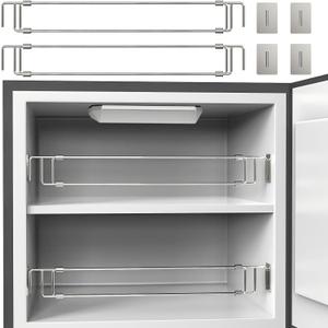 Rv Adjustable Refrigerator Tension rods Bars 12.5-22.3" | Essential Rv Camper Fridge Accessories & Cabinet Tension Rods Bars, Camper & Travel Trailer Accessories | Stainless Steel (2 Pack)