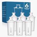 Mutital 5 Pack Water Filters Compatible with Brita Pitchers, BPA-Free, US Standard, Fits Water Pitchers and Dispensers, Reduces Copper, Cadmium and Mercury Impurities, 50 Gallons