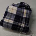 Sunbeam Oversized Microplush & Sherpa Heated Throw - Concord Blue Plaid, 60 x 70 in