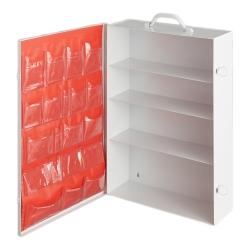 Empty First Aid Cabinet Portable / Wall Mount Metal Without Drawers 4 Shelves Two Latch