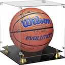 Acrylic Basketball Case Display - Clear Full Size Holder with UV Protection for Autographed Basketball Memorabilia, Bilayer Display Stand