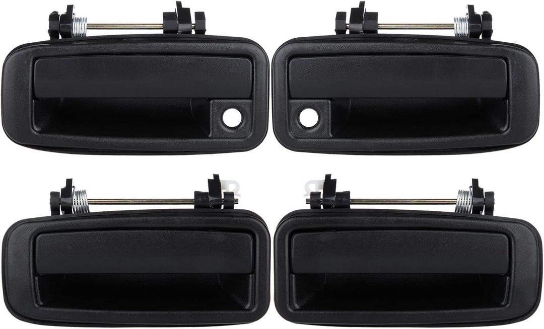 LUJUNTEC Exterior Door Handles Driver Passenger Side Replacement for 1988-1992 For Toyota Corolla Texture Black(4pcs)