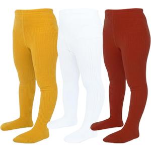 Baby Tights Toddler Ribbed Knit Leggings Cotton Infant Stockings Pantyhose 0-4T (L)