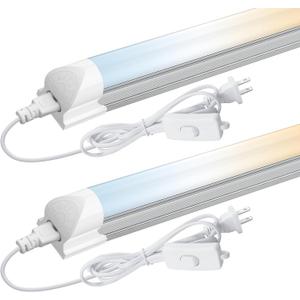 CNSUNWAY 3FT LED Shop Light, 3 Color Changing 3500K/5000K/6500K, 30W, 3FT-3CCT-2P