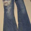 HOT TOPIC SKULL CROSS DESIGN JEANS, SIZE 5.