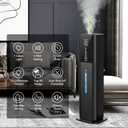 Humidifiers Large Room Bedroom with 7 Colors Light, 2.1Gal(8L) 3 Speed Quiet Ultrasonic Cool Mist Humidifier with 360 Nozzle, Humidity Setting, Timer, Aroma Box for Home Plant Baby Yoga Sleep (Black)