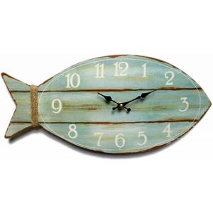 Fish Beach Wall Clock Silent Non-Ticking Wooden Wall Clocks Ocean Sea Theme