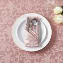 HommxJF 50 Pieces Scroll Damask Jacquard Satin Napkins Coral Gold Cloth Napkins 17 x 17 inch,Water Resistant Spillproof Dinner Napkins for Restaurant Weddings Party Dinner Decoration