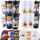 12 Pcs Bowling Party Favors Bowling Party Plastic Cups Bowling Party Drawstring Backpack Bag 24 oz Bowling Tumbler Bowling Party Favor Bags for Bowling Birthday Team Party Supplies Gifts