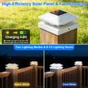 Brightever 4x4 3.5x3.5 Solar Post Cap Lights Outdoor 16-Pack, Solar Fence Post Lights Fit Vinyl/Wood Posts, 2 Modes(Warm/Cool White), Solar Powered Waterproof Deck Post Lights for Patio Porch, White