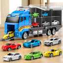 NIPLOOOW Toddler Boys Toys for 3 4 5 6 Years Old, Truck Vehicle Set with Play Mat and Die-Cast Toy Car, Transport Carrier Truck for Kids, Birthday Gifts Toys for 3 4 5 6 7 8+ Year Old Boys