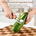 2PCS Multi-Functional Vegetable Peeler for Kitchen, Premium Vegetable Peeler with Wooden Handle and Bottle Opener, Multifunctional Vegetable Peelers Stainless Steel Blade Kitchen Tool