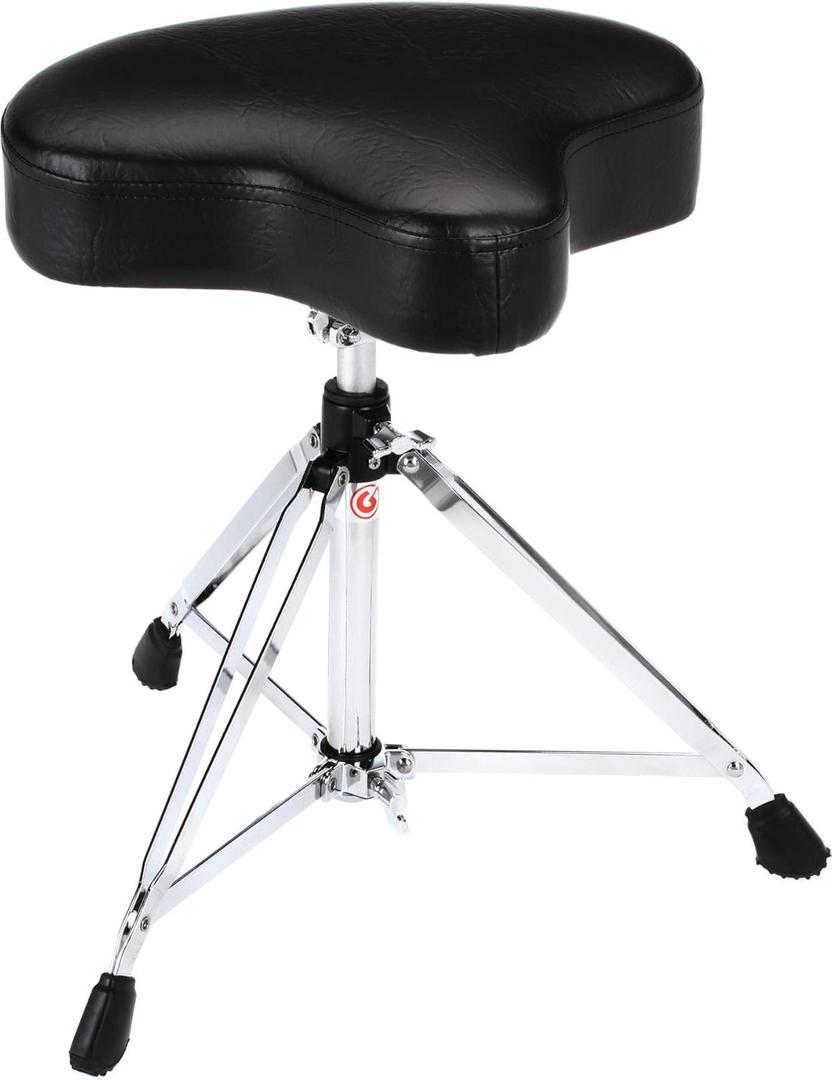 Gibraltar Drum Throne with Adjustable Height Motorcycle-Style Seat, Double-Braced Legs, Sturdy Drum Stool for Drummers, Comfortable Cushion for Practice or Performance (6608)