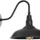 Black Gooseneck Barn Light for Farmhouse 10 Inch Dome Exterior Lights Fixture with Wall Mount, Outdoor Wall Sconce for Garage Porch Patio