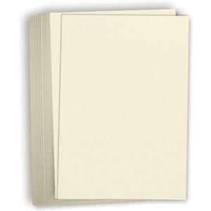 Hamilco Resume Linen Textured Cardstock Paper – 8 1/2 x 11" Blank Thick Heavy Weight 80 lb Cover Card Stock for Printer - 50 Pack (Ivory)