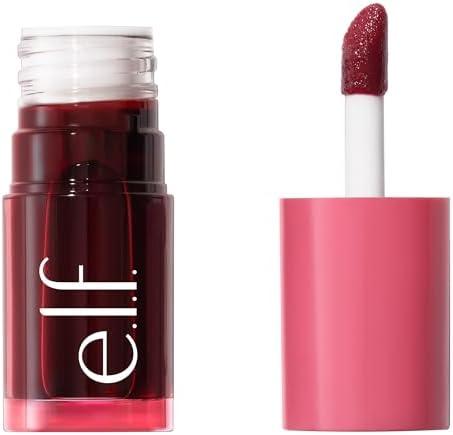 e.l.f. Sheer For It Blush Tint, Multi-Use, Long-Lasting Lip & Cheek Makeup, Creates A Natural Flush Finish, Vegan & Cruelty-Free, Left On Red