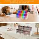 96-Slots Acrylic Pen Holder,2-Tier Pen Display Stand for Craft Shows,12mm Beadable Pens Stand Paint Brush Holder Pencil Organizer Makeup Brush Rack Art Brush Organizer for School Classroom Supplies