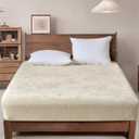 PHF Truly Velvet Fitted Sheet Only Queen Size, Luxury Super Soft Cozy Fuzzy Fleece Bottom Sheet, Deep Pocket Up to 16",Strenghth Elastic Band, Suitable for Fall Winter Spring, No Pillowcases, Sand (Queen Size (60"X80"X15"))